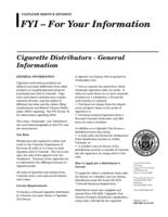 Cigarette distributors general information