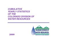 Cumulative yearly statistics of the Division of Water Resources. 2009