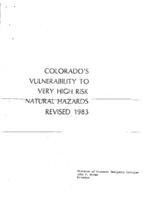 Colorado's vulnerability to very high risk natural hazards