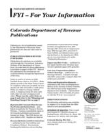 Colorado Department of Revenue publications