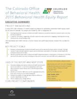 2015 behavioral health equity report