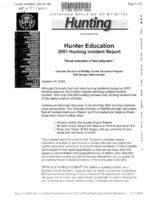 Hunting incident report. 2001