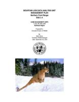 Mountain lion data analysis unit management plan, northern Front Range, DAU L-4 game management units 7, 8, 9, 19, 191, & 20 northeast region : prepared for Colorado Division of Wildlife