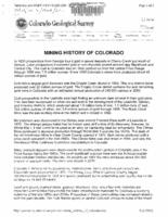 Mining history of Colorado