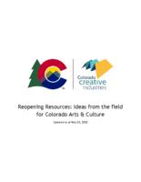 Reopening resources: ideas from the field for Colorado arts & culture