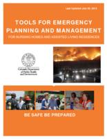 Tools for emergency planning and management for nursing homes and assisted living residences