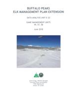 Buffalo Peaks elk management plan extension data analysis unit E-22, game management units 49, 57, 58