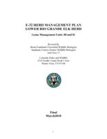 E-32 herd management plan, lower Rio Grande elk herd, game management units 80 and 81