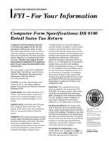 Computer form specifications: DR 0100 retail sales tax return