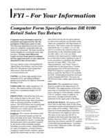 Computer form specifications: DR 0100 retail sales tax return