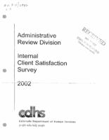 Internal client satisfaction survey report. 2002