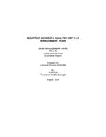 Mountain lion data analysis unit L-24 management plan, game management units 72 & 73 Cortez-Mancos area, southwest region : prepared for Colorado Division of Wildlife