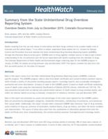 Summary from the state unintentional drug overdose reporting system : overdose deaths from July to December 2019, Colorado occurrences