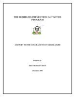 The Homeless Prevention Activities Program : a report to the Colorado State Legislature. 2004