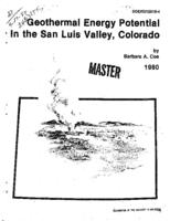 Geothermal energy potential in the San Luis Valley, Colorado