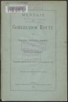 Mensaje del Gobernador Routt, á la Segunda Asambléa General del estado de Colorado : presentado ante la Sesion Unida, el 3 de enero de 1879