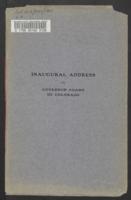 Inaugural address of Governor Alva Adams to the Fifteenth General Assembly of the State of Colorado