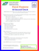 60 second check. Hand Hygiene