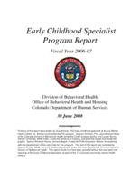 Early Childhood Specialist Program report