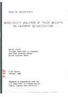 Sensitivity analysis of truck weights on pavement deterioration : final report, February, 1983