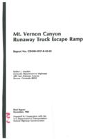 Mt. Vernon Canyon runaway truck escape ramp : final report