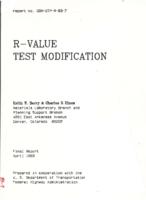 R-value test modification