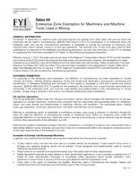 Enterprise zone exemption for machinery and machine tools used in mining