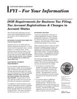 DOR requirements for business tax filing, tax account registrations & changes in account status