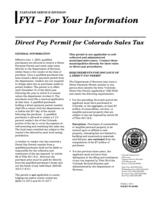 Direct pay permit for Colorado sales tax