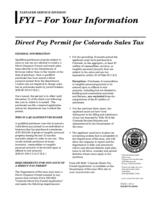 Direct pay permit for Colorado sales tax