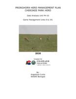 Pronghorn management plan Cherokee Park herd data analysis unit PH-33 game management units 9 & 191