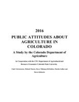 2016 public attitudes about agriculture in Colorado