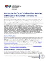 Accountable Care Collaborative member attribution, response to COVID-19