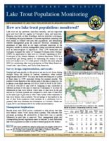 Lake trout population monitoring : rapid assessment of lake trout population size in lakes and reservoirs