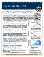 Blue Mesa lake trout : achieving lake trout and kokanee fishery objectives through lake trout harvest