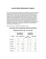 Inactive mine reclamation program