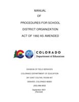 Manual of procedures for School District Organization Act of 1992 as amended