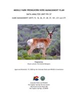 Middle Park pronghorn herd management plan data analysis unit PH-37 game management units 15, 18, 26, 27, 28, 37, 181, 231, and 371