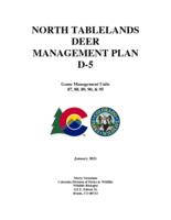 North Tablelands deer management plan D-5, game management units 87, 88, 89, 90, & 95