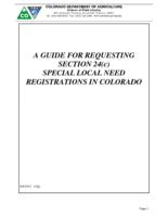 A guide for requesting section 24(c) special local need registrations in Colorado