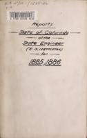 Biennial report of the State Engineer of the State of Colorado for the years 1885 - 1886