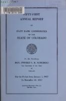 Annual reports of the State Bank Commissioner of the state of Colorado. 1957