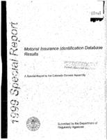 Motorist insurance identification database results : a special report to the Colorado General Assembly