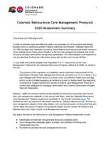 Colorado reinsurance care management protocols 2020 assessment summary