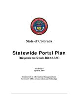 Statewide portal plan : response to Senate Bill 03-336