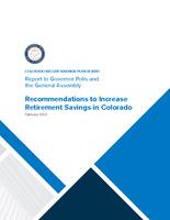 Recommendations to increase retirement savings in Colorado