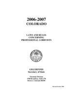 2006-2007 Colorado laws and rules concerning professional lobbyists