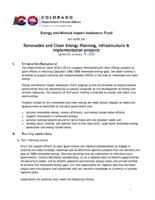 Energy and Mineral Impact Assistance Fund set-aside for renewable and clean energy planning, infrastructure & implementation projects