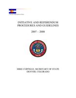 Initiative and referendum procedures and guidelines 2007-2008