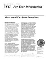 Government purchases exemptions